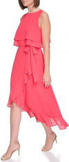 Buy Jessica Howard Women's Popover Midi Chiffon Sleevless-Guest of Wedding Dress