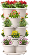 Stackable Planter for Strawberries, Flowers, Herbs, Vegetables