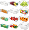 GOLIYEAN Refrigerator Organizer Bins with Lids, 12 Pack Plastic Freezer Organizer