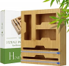RUseeN Ziplock Bag Storage Organizer for Kitchen Drawer, Bamboo Baggie Holder
