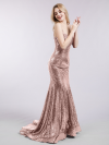 Buy MACloth Mermaid Prom Dresses Ombre Gold Burgundy Long Wedding Party Evening Gown