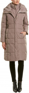 Buy Cole Haan Women's Knee Length Hooded Quilted Down Coat