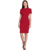 Buy Maggy London Women's Midi Short Sleeve Sheath with Neck Tie Career Office Work Wear