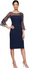 Buy Alex Evenings Women's Short Shift Dress with Embellished Illusion Detail