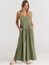 Buy PRETTYGARDEN Women's Bib Overalls Casual Summer Sleeveless Strap Loose Wide Leg Jumpsuits with Pockets