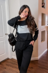 Buy PRETTYGARDEN Women's Color Block 2 Piece Tracksuit Crewneck Long Sleeve Tops Long Sweatpants Outfits Lounge Sets