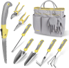 Best Garden Tool Set, 10 Piece Stainless Steel Heavy Duty Tool Set for Digging, Planting, Pruning, with Durable Bag, Gloves. Ideal for Gifts for Women & Men. Only $35.99