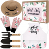 Giftable Gardening Tools Kit with Planting Tools Straw, Hat, Floral Apron, Glove. Ideal Birthday Gift for Her or Mom or Grandmother. Only $34.99  