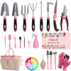 Giftable Pink Garden Tool Set for Women, 31 Piece Heavy Duty Stainless Steel, Aluminum Non-Slip Ergonomic Handle Tools, Durable Storage Tote Bag. Ideal Gifts for women. On discounts for $22.99