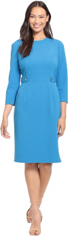 Buy London Times Women's Work Office Business Sheath Dress with Button Waist Detail