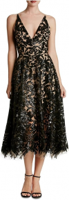 Buy Dress the Population Women's Blair Plunging Fit and Flare Midi Dress