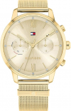 Tommy Hilfiger Multi Zifferblatt Quarz Uhr für Damen Edelstahl-Mesh Gliederarmband