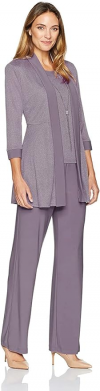 Buy R&M Richards Women's Plus Size Two Piece Metalic Rib Pant Set Missy