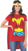 Buy Rubies Women's DC Comics Wonder Woman T-Shirt with Cape and Headband