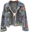 Buy CHONG FENG XIA Denim coat Loose Letter Embroidery Women Bomber Denim Jacket Harajuku Denim coat Female Jeans Jacket