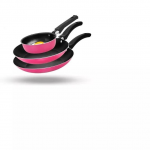 Panela, triturador e talheres rosa