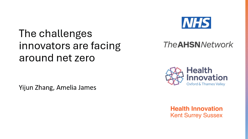 Net Zero Project - Innovatiors aound NHS | Health Innovation