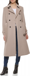 Buy Cole Haan Women's Flared Trench Slick Wool Coat
