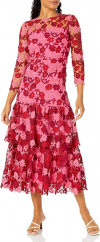 Buy Shoshanna Women's Angeline Bouquet Lace Long Sleeve Ankle Length Dress