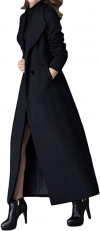 Buy Women's Charming Long Wool Trench Coat Winter Double Breasted Classic Warm Thick Jacket