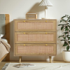 Modern Rattan 3 Drawer Chest