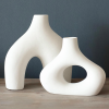 Set of 2: Modern Ceramic Donut Vases