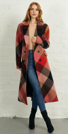 Buy Womens Long Lapel Trench Coat Single Breasted Printed Notched Outerwear Overcoat