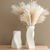 Set of 2 White Ceramic Modern Vases