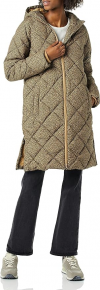 Buy Women's Heavyweight Diamond Quilted Knee Length Puffer Coat