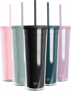 Simple Modern Plastic Tumbler with Lid and Straw | Reusable BPA Free Iced Coffee Cups Double Wall Smoothie Cup
