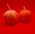 2 zucche in cera arancione oppure fluorescente