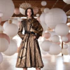 Buy Making the Cut Women's Standard Metallic Jaquard Coat & Scarf