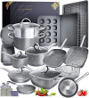Granite Cookware Pots and Pans Nonstick 23 Piece Set(33% Off + $50 Off coupon)