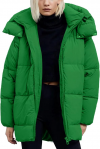 Buy Womens Hooded Quilted Puffer Jacket Mid-Length Padded Warm Winter Heavyweight Coat Outerwear