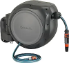 Join GARDENA 8040 50 Foot Wall Mounted Retractable Reel with Hose Guide, ft, Grey