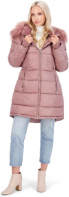 Buy Jessica Simpson Puffer Coat For Women - Quilted Winter Coat w/Faux Fur Hood