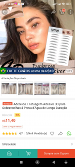 Adesivo sobrancelha