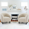 Furry Accent chairs, Sherpa Cozy Modern with Soft Padded Armrest