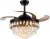 Retractable Chandelier Ceiling Fan with Light
