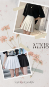 Plain pleated mini skirt