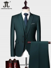 (Jacket+Vest+Pants) Luxury Men' High-End Brand Solid Color