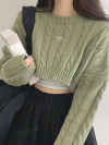 green cropped sweater