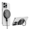 Ambrane Qi2 & Magsafe 15W Wireless Charger with Rotating Stand, Latest Qi2 for iPhone 16/15/14/13/12 All Series, Other Wireless Devices, Foldable & Lightweight + Magnetic Ring