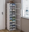 Shoe Rack Organizer, 36 Pair Shoe Storage Cabinet with Door Expandable Plastic Shoe Shelves for Closet,Heels,Boots,Slippers (10-Shelf, White)