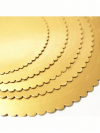 Juego de 5 soportes para tartas de encaje dorado
