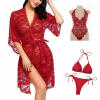 4 pcs High Qaulity Lace Net See Through Bridal Nighty Set