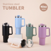 40 oz Insulated Tumbler Thermos Flask with Straw & Lid – Stainless Steel Double-Walled Thermal Mug for Hot & Cold Beverages
