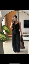 CALÇA JEANS PRETA CINTURA ALTA RENNER | USO 38