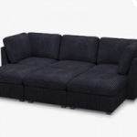 Corduroy black ￼Modular 6seats 5 sides