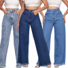 👖 Calça Jeans Feminina Wide Leg com Bolso